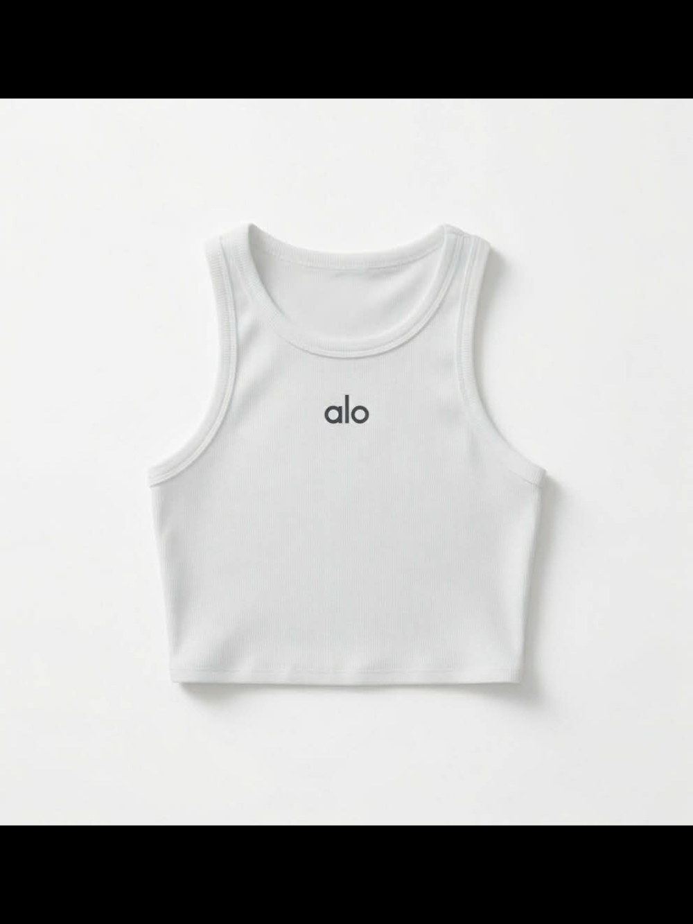 Alo White Ribbed Cropped Tank Multiple Sizes - Picture 1 of 3